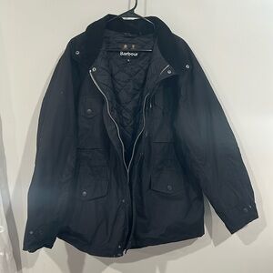 BARBOUR Mens Waxed Sapper Jacket Black Water Resistant Outdoor XL